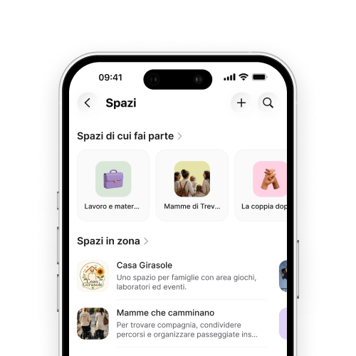 Schermata degli Spazi MOMI